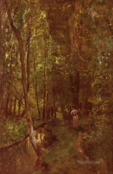 Francois Le Ru De Valmondois Barbizon Impresionismo paisaje Charles Francois Daubigny bosque bosque Pinturas al óleo